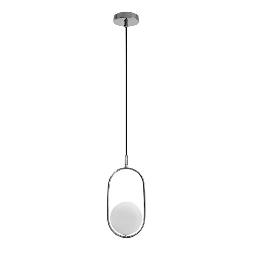 Závesná lampa Cordel chróm 1x20W G9 s bielym tienidlom