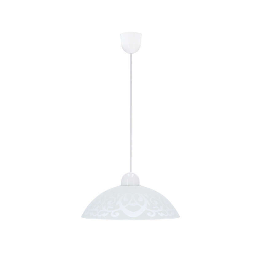 Závesná lampa Bronte 1X60W E27 tienidlo biele so vzorom