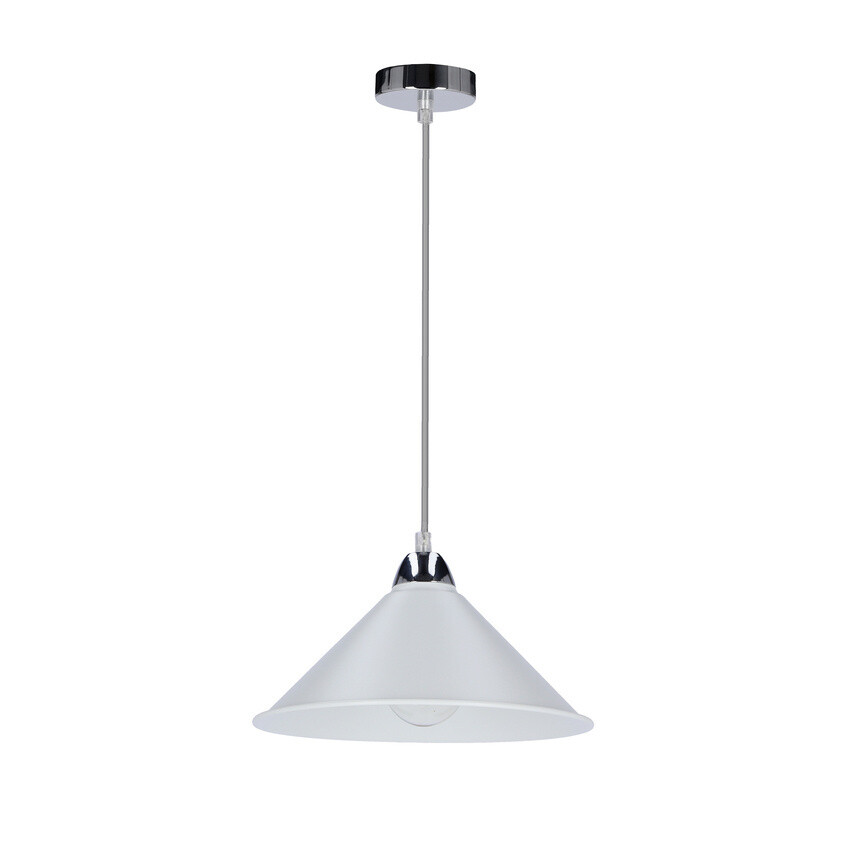Závesná lampa Avola, chróm, 26 l/60W, tienidlo E27, biela