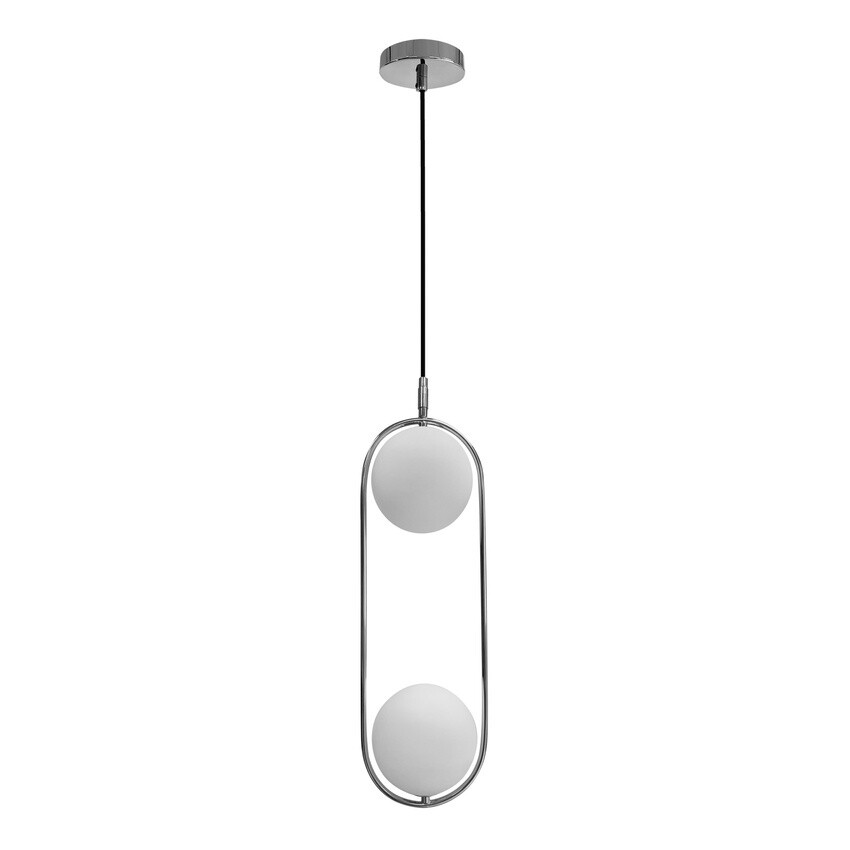 Závesná lampa Cordel chróm 2x20W G9 s bielym tienidlom