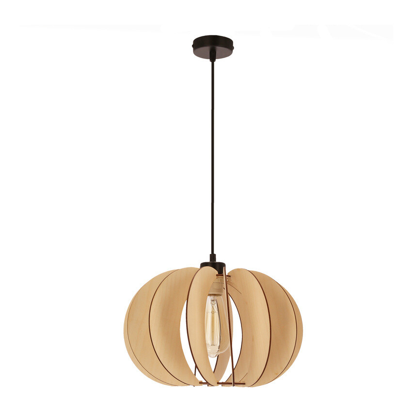 Závesná lampa Eco 2 1x40 E27 drevené tienidlo