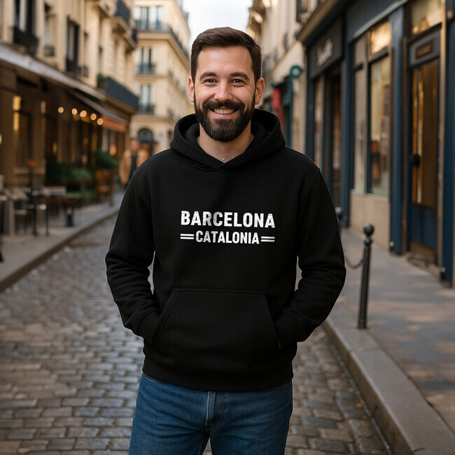 Barcelona 1 pánska mikina čierna - 5XS (116)
