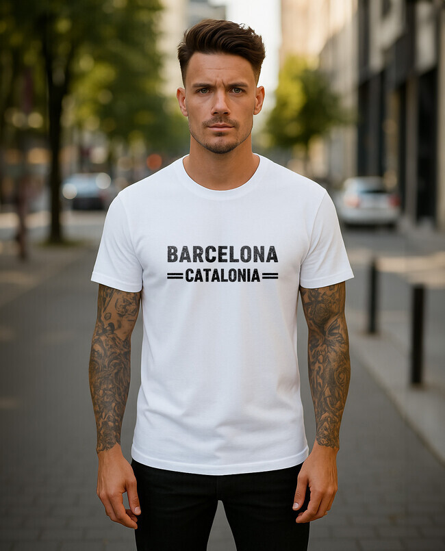Barcelona 1 pánske tričko biele - 5XS (116)
