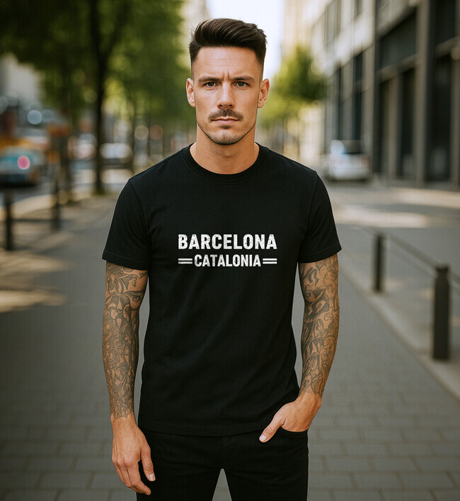 Barcelona 1 pánske tričko čierne - 5XS (116)