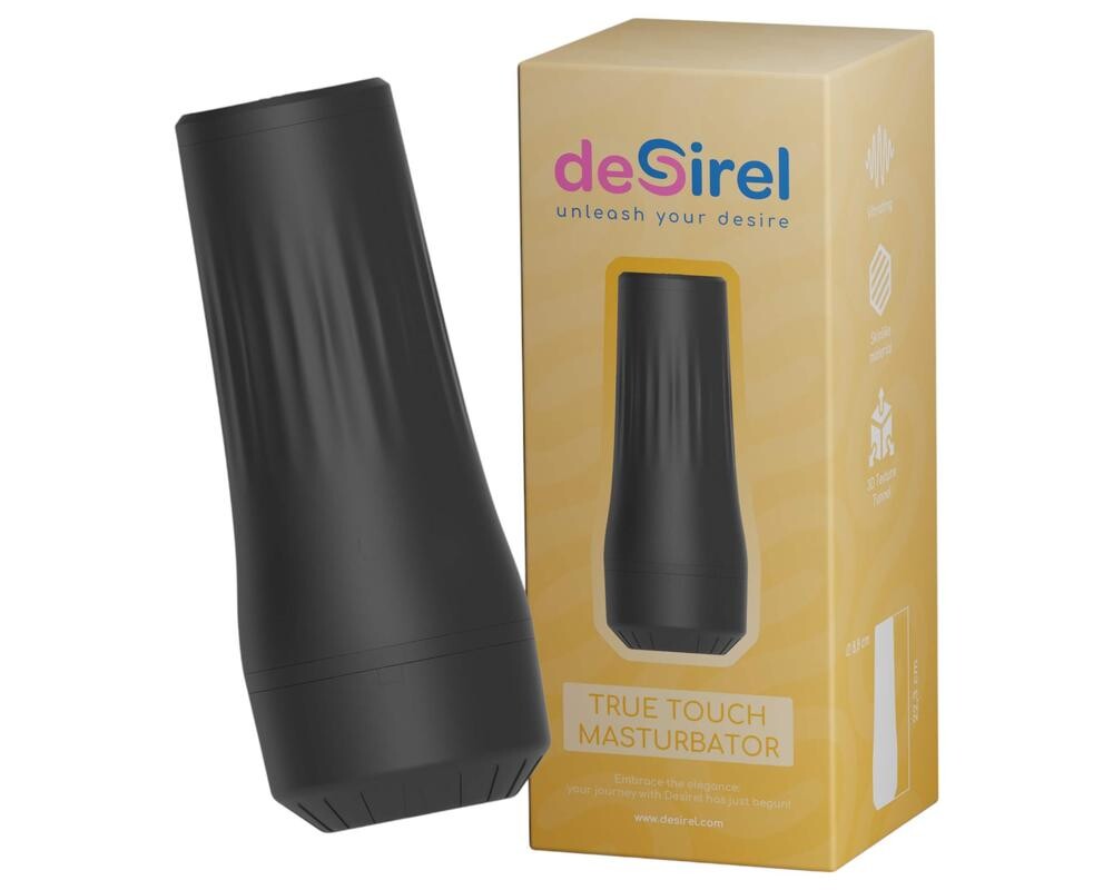 Desirel True Touch - realistická vibračná vagína (naturálno-čierna)