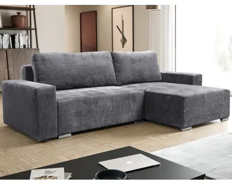 Rohová sedacia súprava Anafi, tmavo šedá látka%
