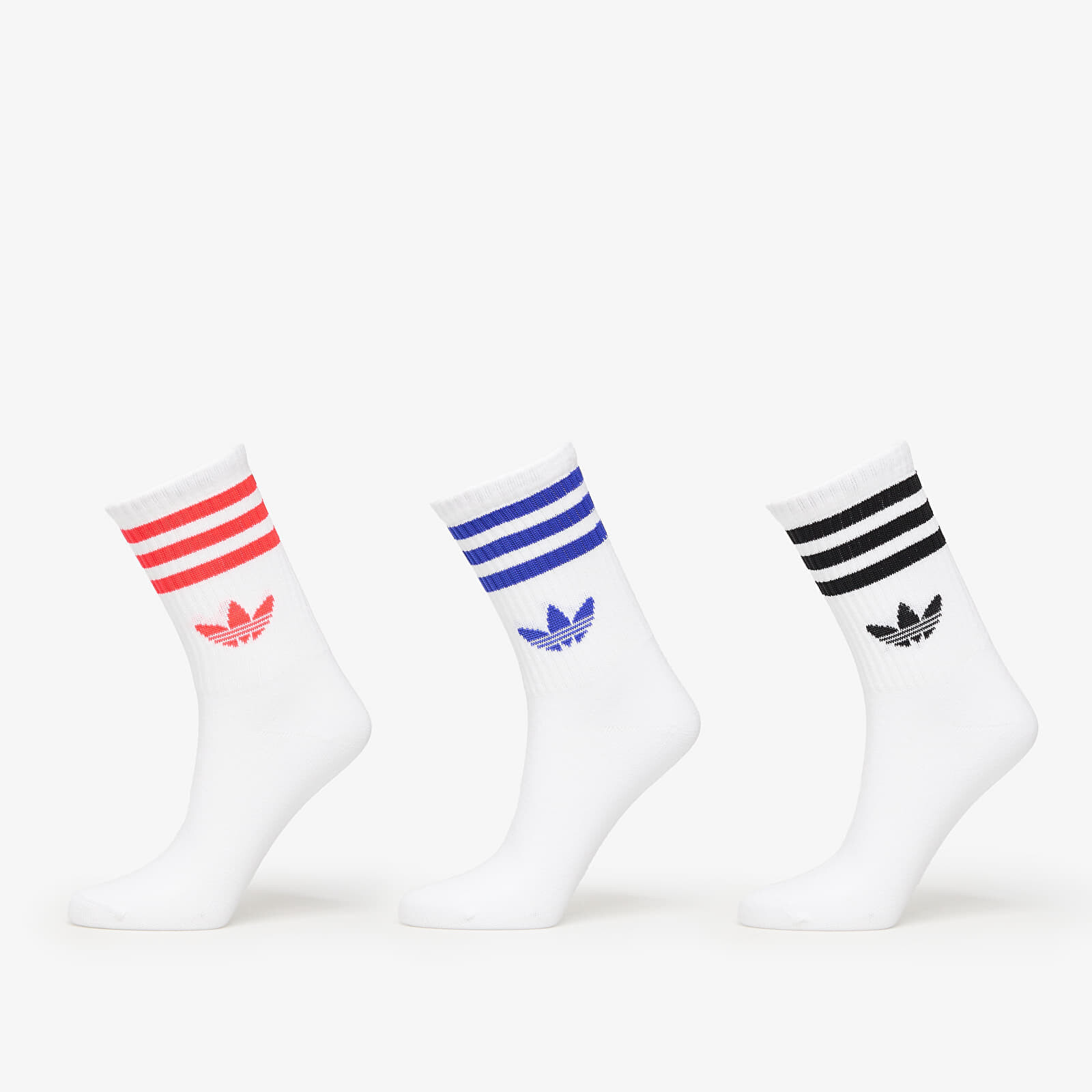 adidas 3-Stripes Crew Socks 3-Pack White/ Black/ Clear Pink L
