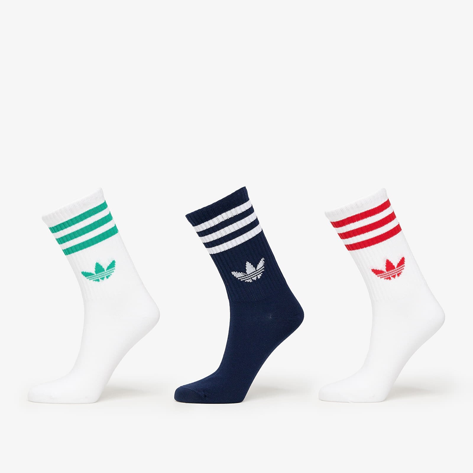 adidas 3-Stripes Crew Socks 3-Pack White/ Black/ Black S