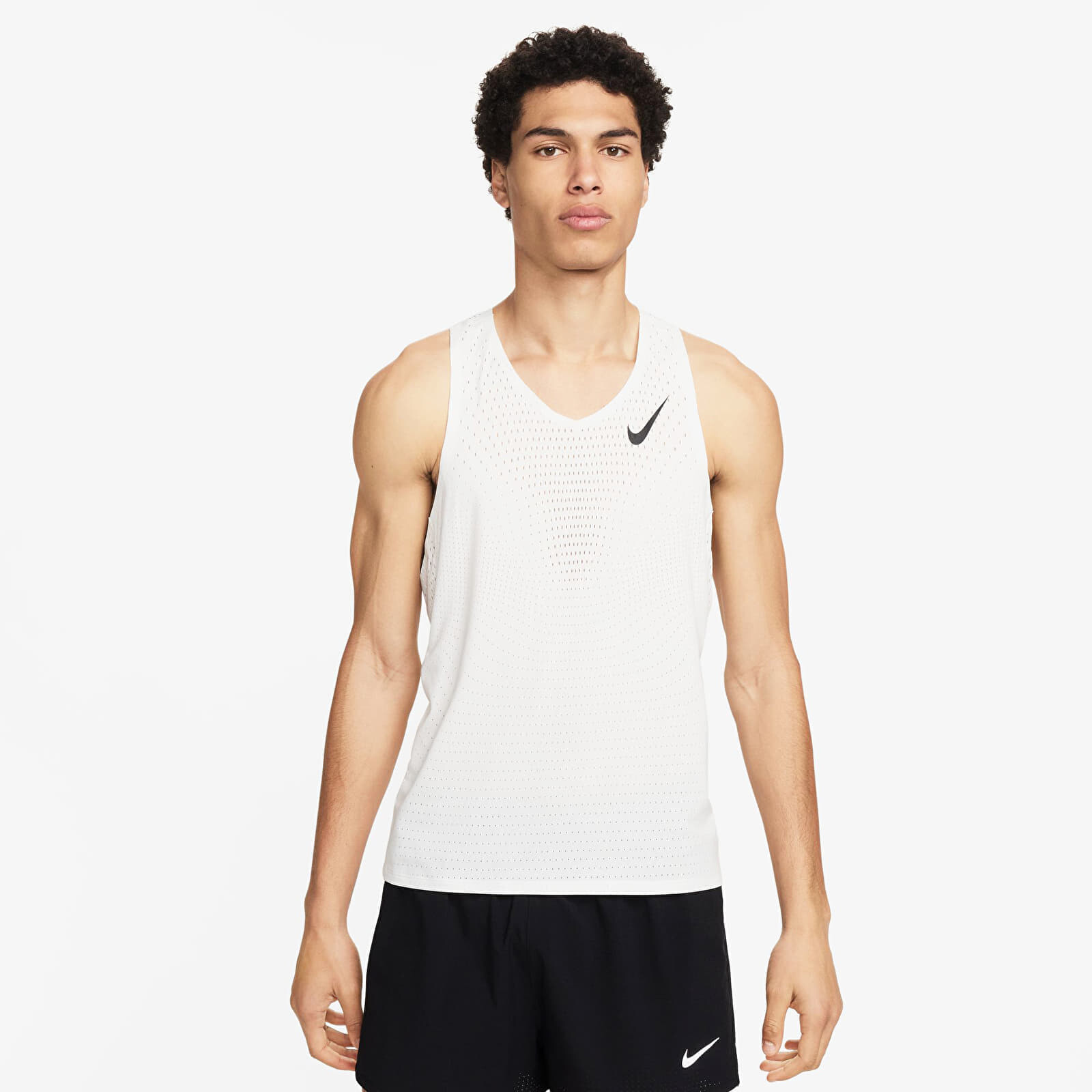 Tielko Nike AeroSwift Men's Dri-FIT ADV Running Singlet Summit White/ Black L