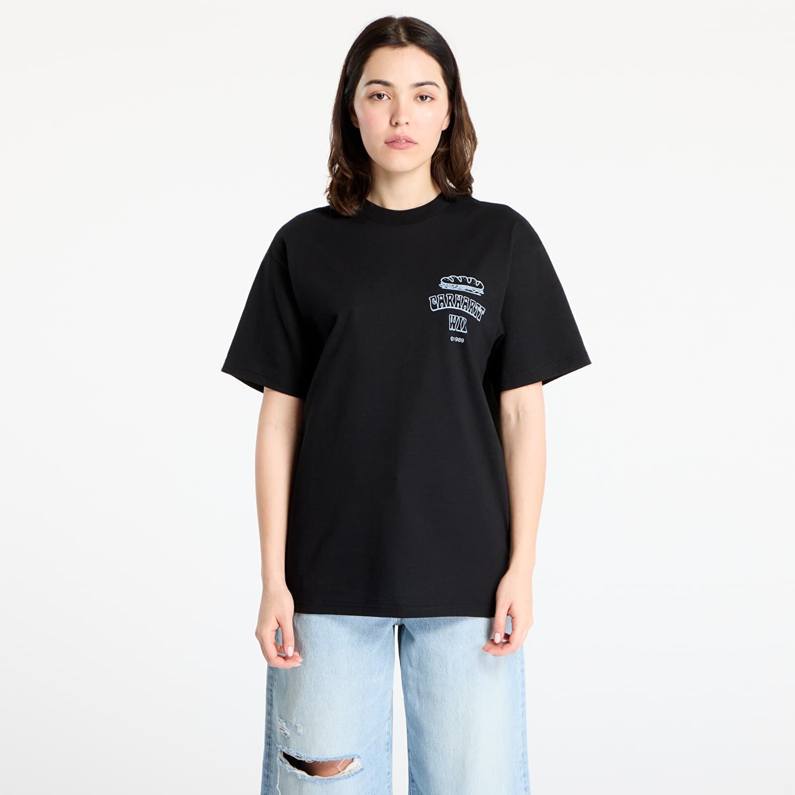 Tričko Carhartt WIP Short Sleeve Sandwich T-Shirt UNISEX Black XS