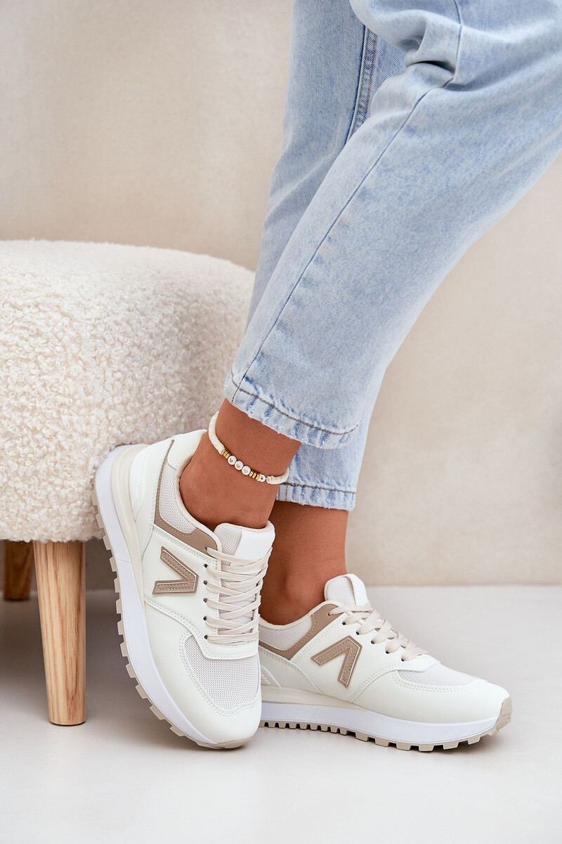 Boto Dámske Športové Topánky Z Eko Kože Béžové Berieta