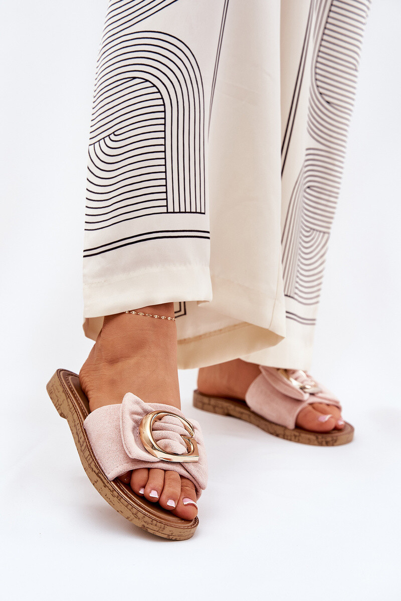 Boto Ploché Dámske Sandále S Ozdobným Detailom Rúžové Nellodra