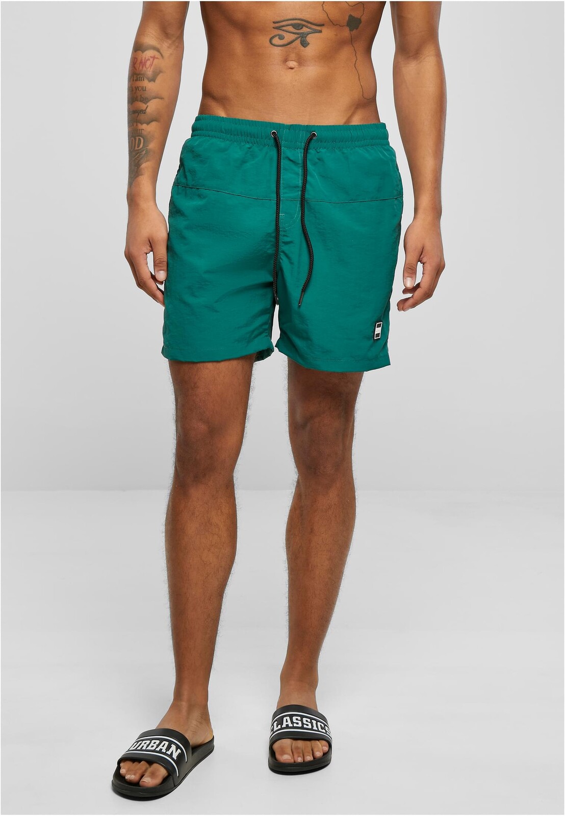 Men's Swimsuit Block Green