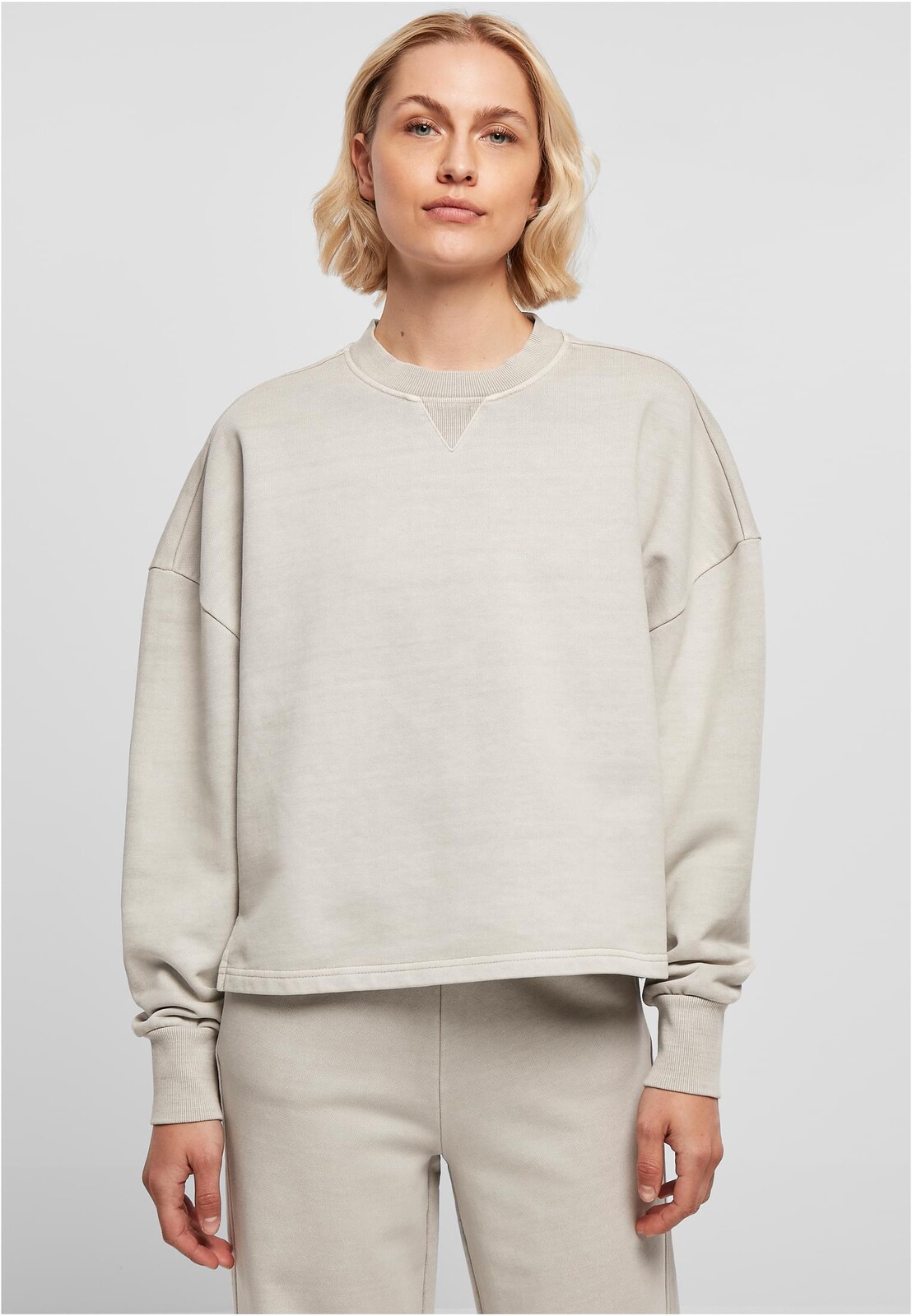 Women's Heavy Terry Garment Dye Crewneck warmgrey