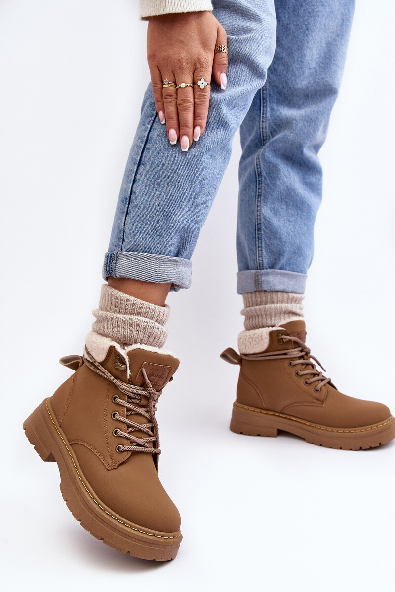 Boto Dámske kožené topánky s hnedou ovčou kožou lynvia