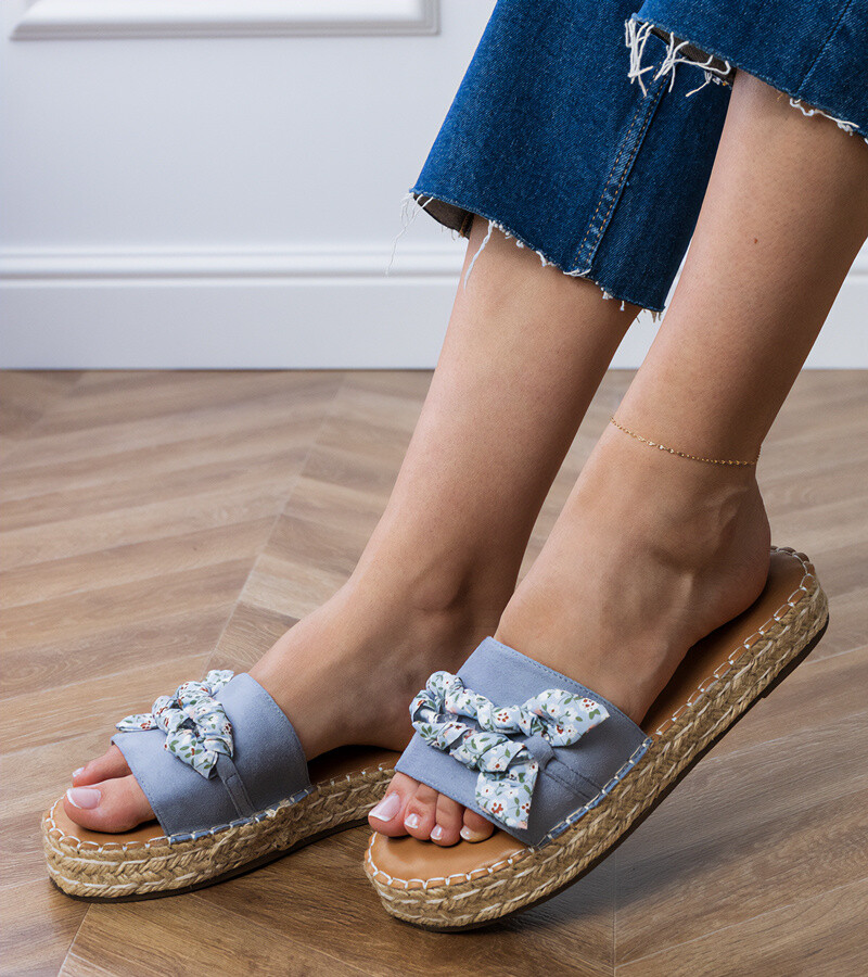 D/CEO Blue espadrille flip-flops with a bow Kartis