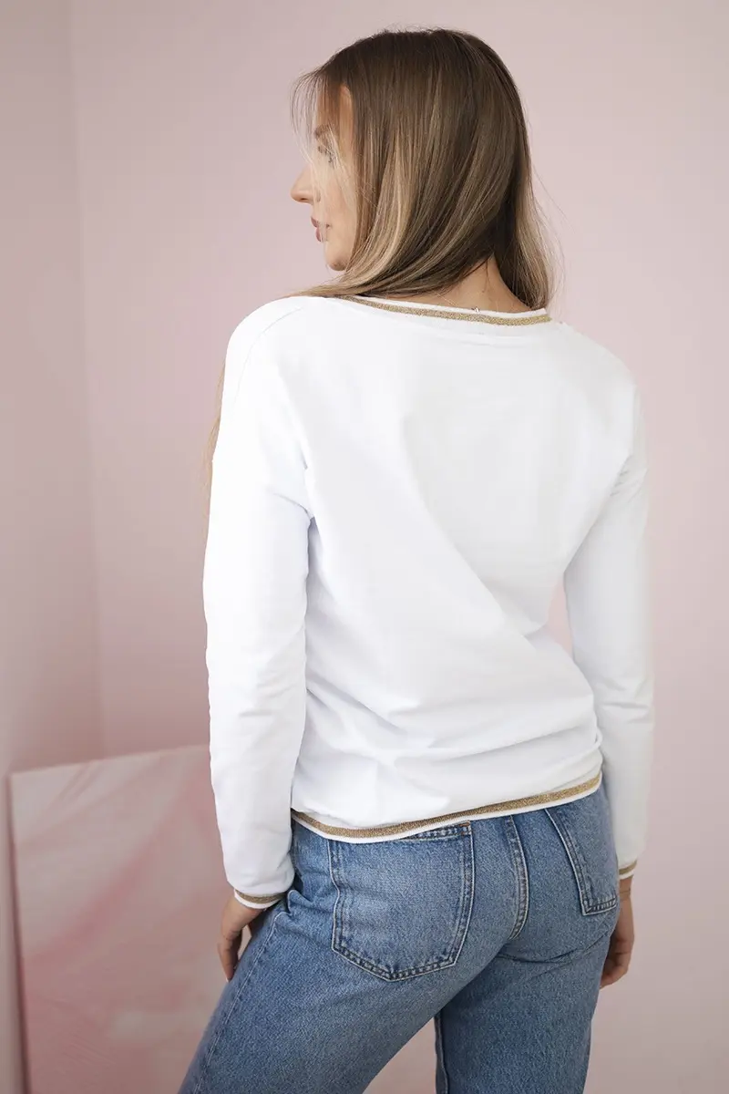 Kesi Dámska mikina s flitrovým nápisom biely