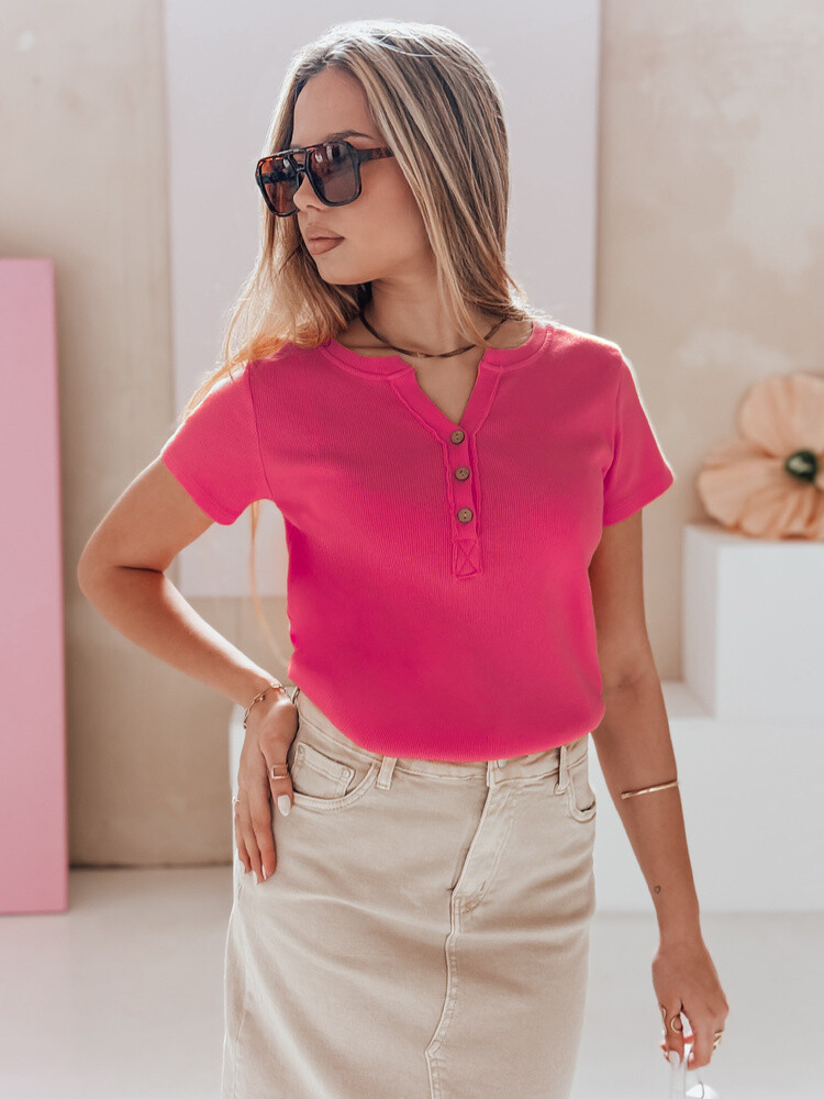 Bluzka damska one size prążkowana KISS LOOK różowa Dstreet