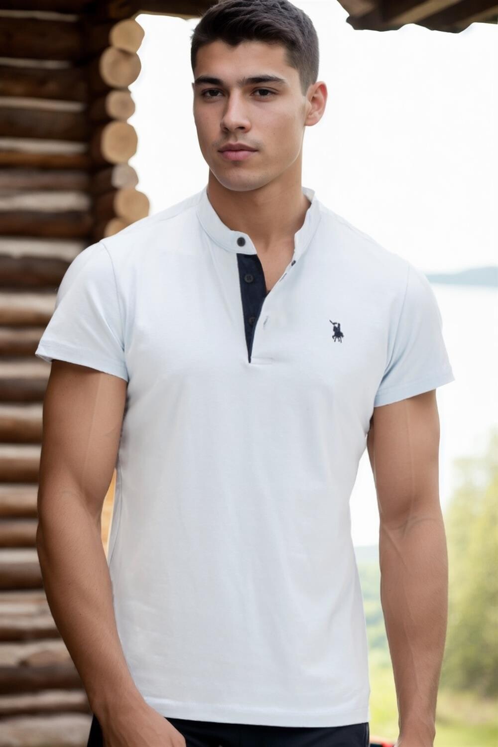 T9560 DEWBERRY T-SHIRT-LIGHT BLUE