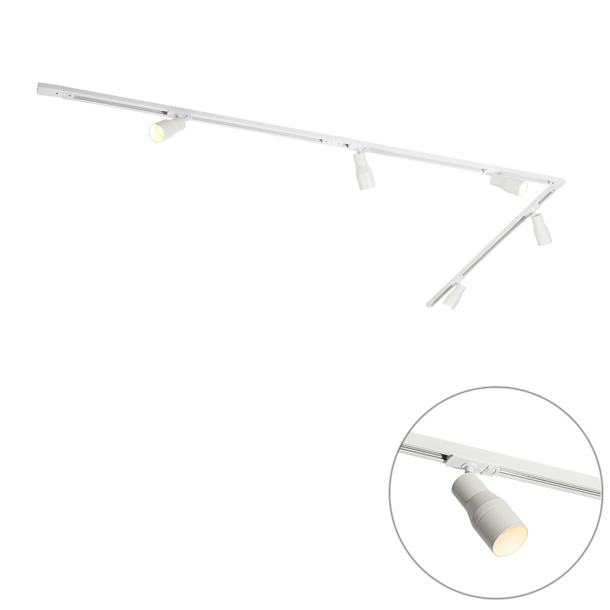Moderný koľajnicový systém s 5 bodovými svetlami biely 1-fázový - Iconic Kohua