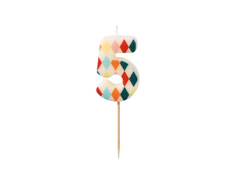 PartyDeco Narodeninová sviečka 5 - Cirkus