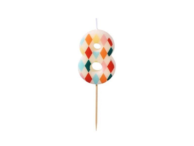 PartyDeco Narodeninová sviečka 8 - Cirkus