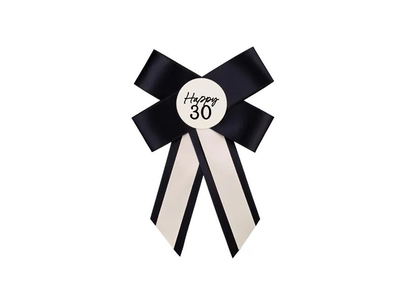 PartyDeco Kokarda k 30. narodeninám - Krémovo-čierna