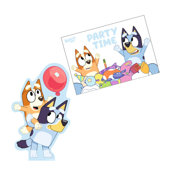 Amscan Pozvánky s obálkami - Bluey 8 ks