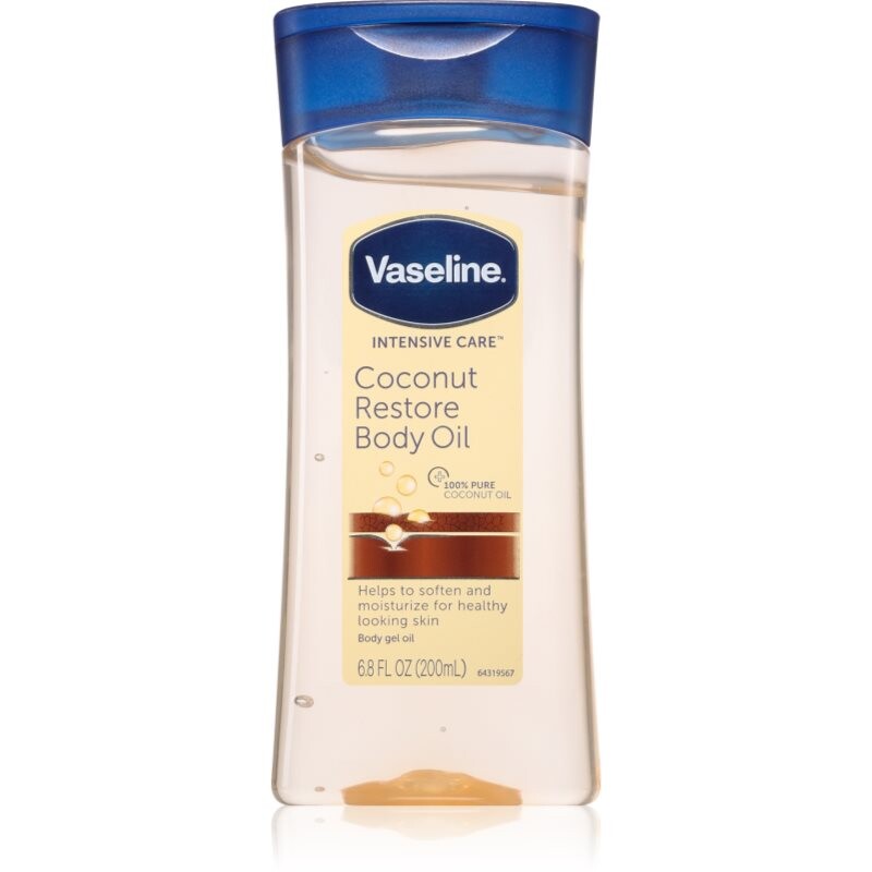 Vaseline Coconut Restore Body Oil telový olej pre hydratáciu a vypnutie pokožky 200 ml