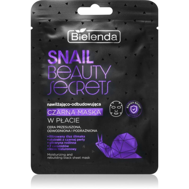 Bielenda Snail Beauty Secrets hydratačná plátienková maska pre suchú a podráždenú pleť 1 ks