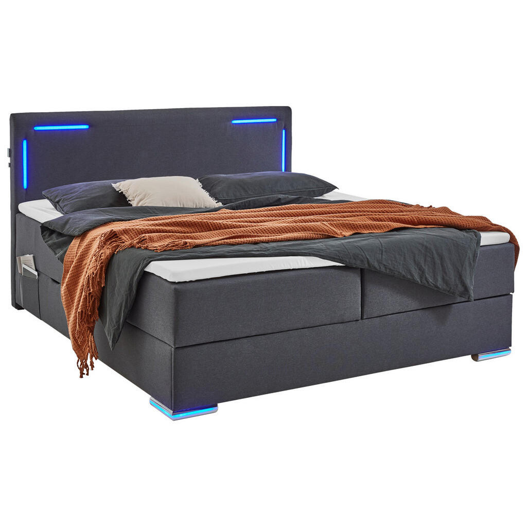 Xora BOXSPRINGOVÁ POSTEĽ, 160/200 cm, antracitová