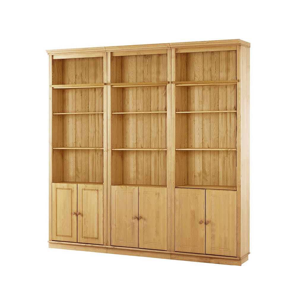 MID.YOU NÁSTENNÁ KNIŽNICA, farba borovice, borovica, 223/222/34 cm