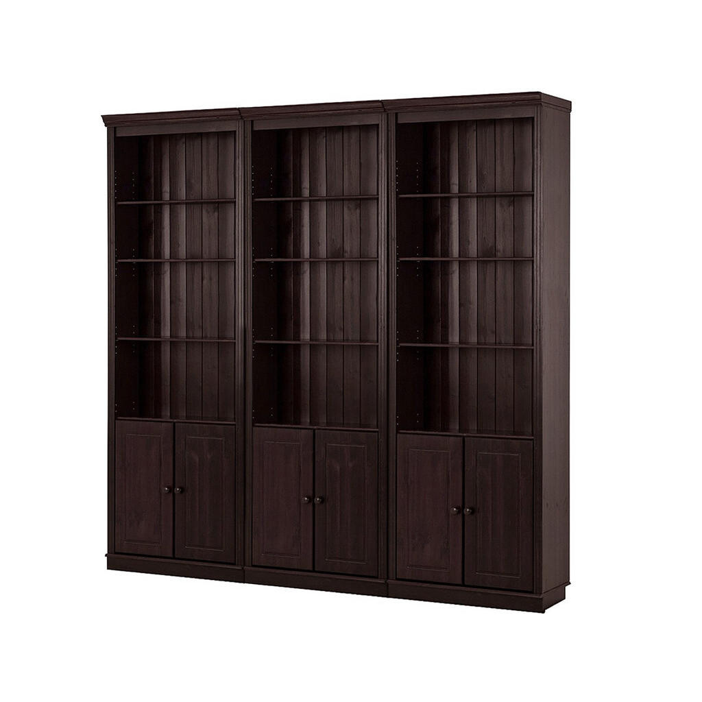 MID.YOU NÁSTENNÁ KNIŽNICA, farba borovice, tmavohnedá, borovica, 223/222/34 cm