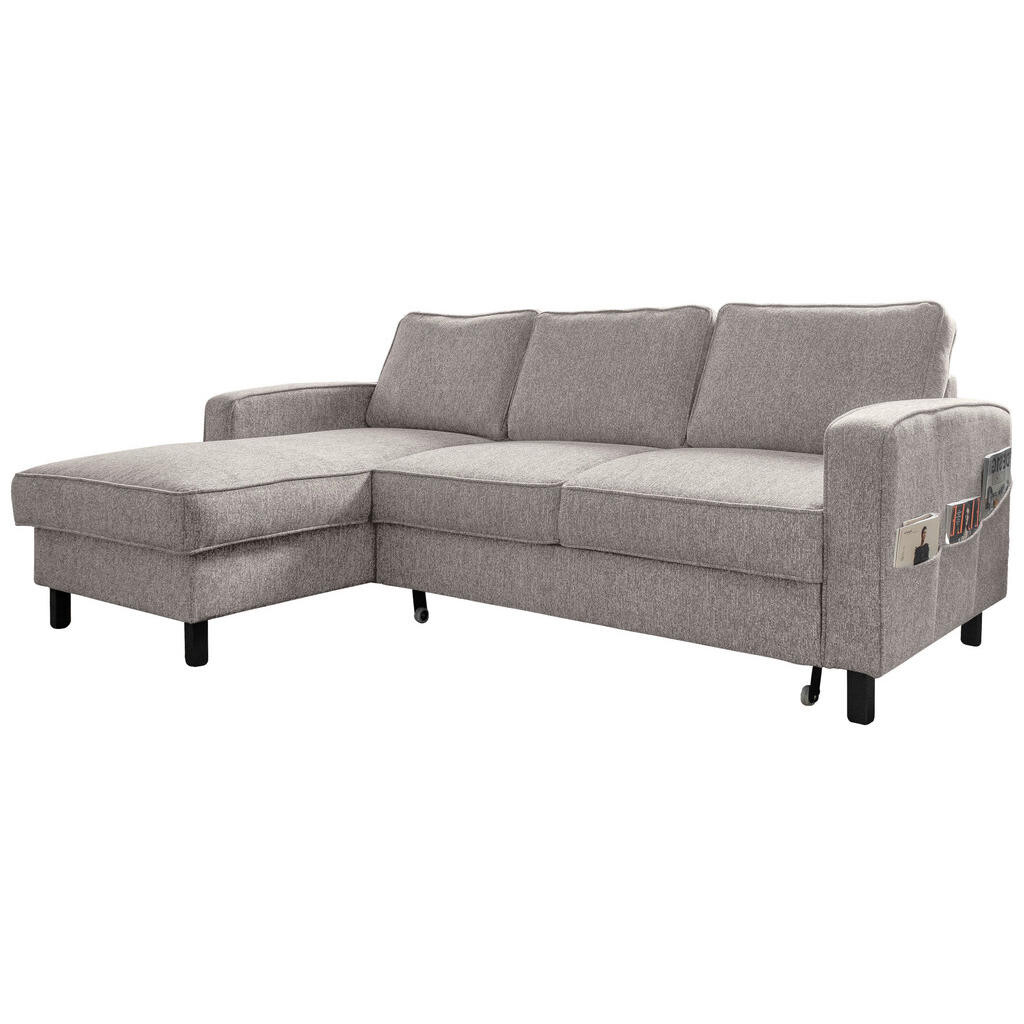 MID.YOU ROHOVÁ SEDACIA SÚPRAVA, textil, sivobiela