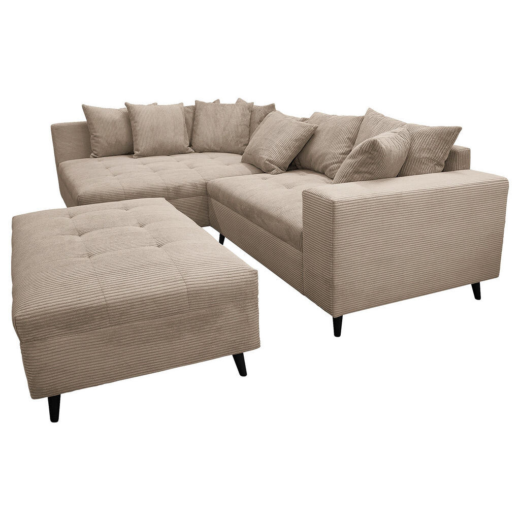 MID.YOU ROHOVÁ SEDACIA SÚPRAVA, textil, svetlohnedá