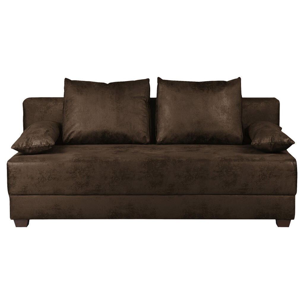 MID.YOU ROZKLADACIA POHOVKA, textil, tmavohnedá