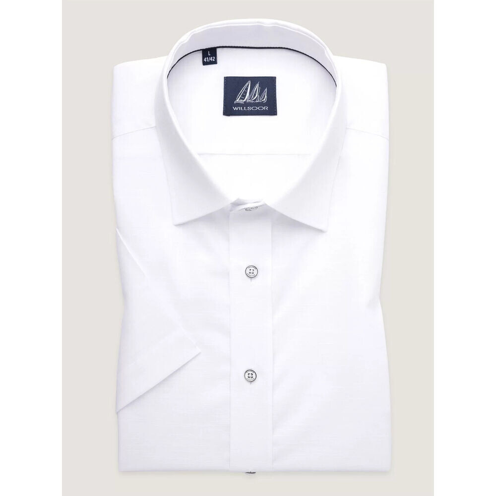 Pánska košeľa slim fit biela s červeným kockovaným vzorom 18033