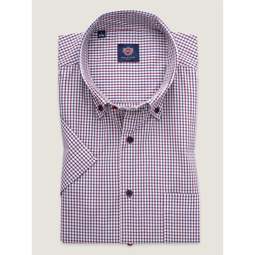 Pánska košeľa slim fit svetlomodrá s kockovaným vzorom 18147