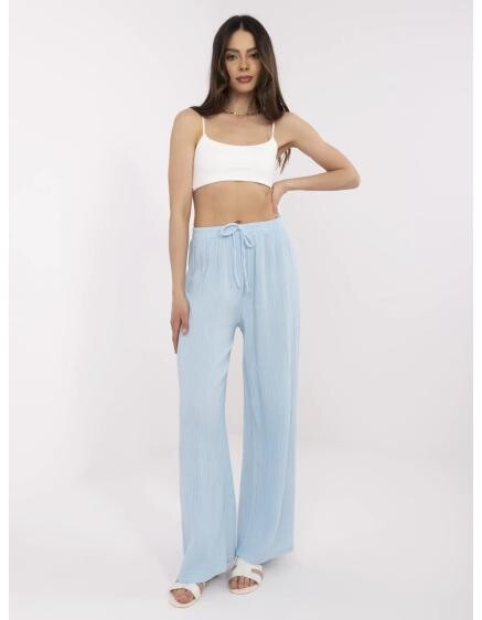 Svetlomodré mušelínové nohavice s viazaním OCH BELLA