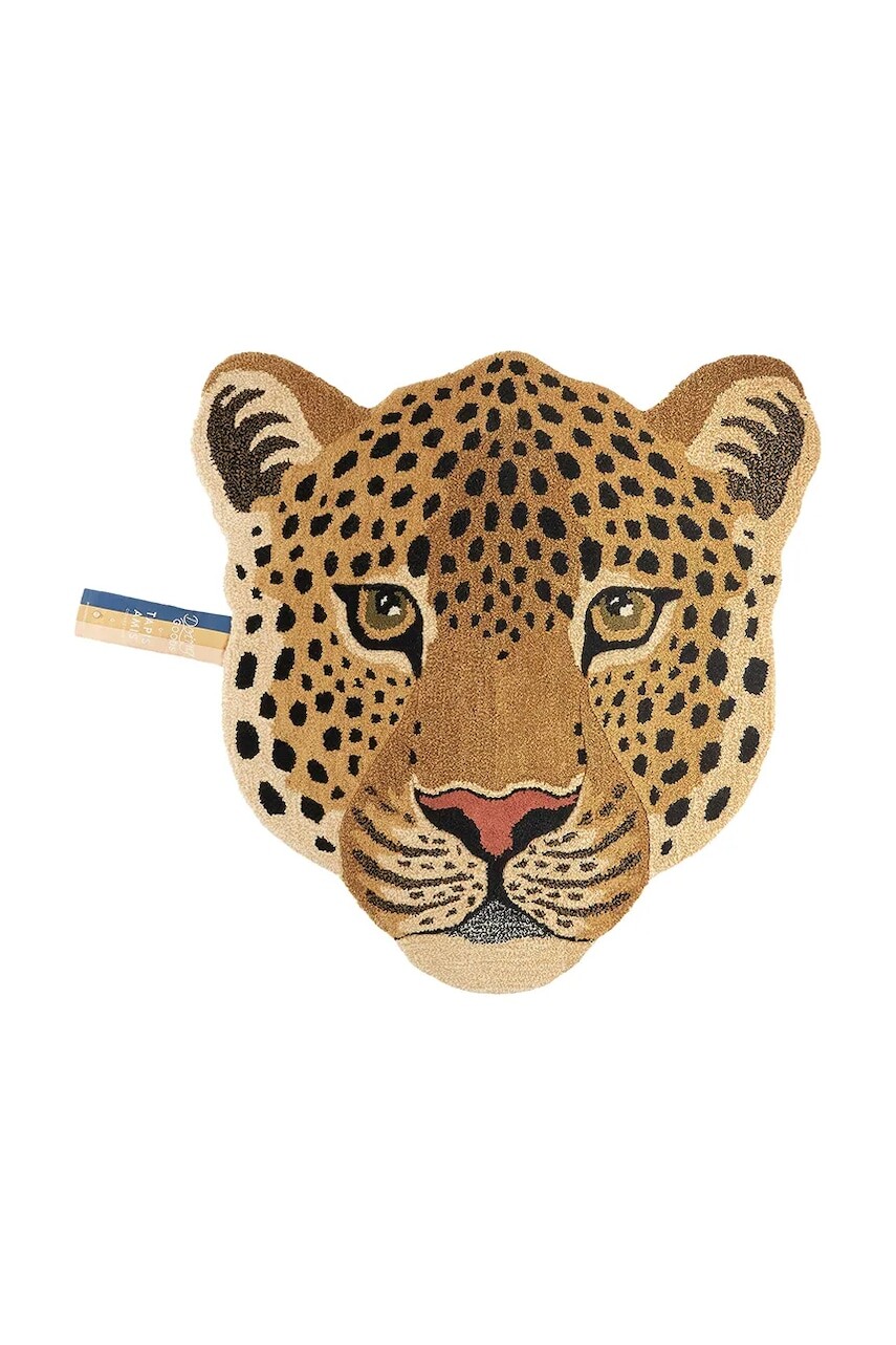 Vlnený koberec Doing Goods Himani Leopard Head žltá farba