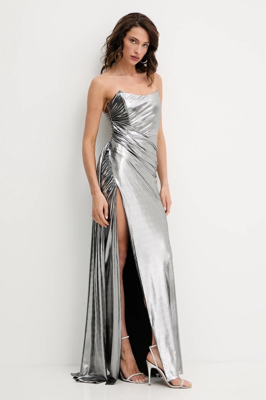 Šaty Retrofete Shivani strieborná farba, maxi, priliehavé, HL25-10581