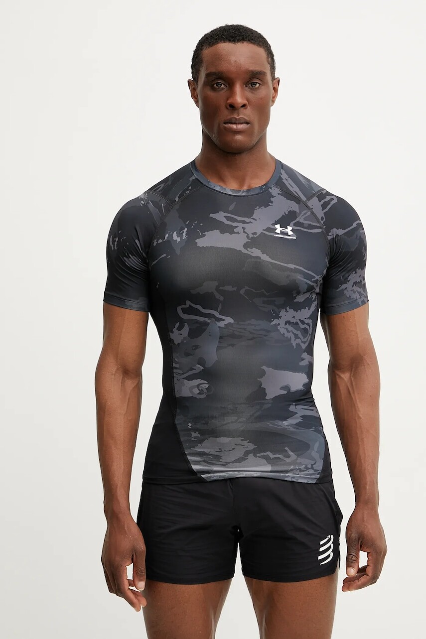 Tréningové tričko Under Armour čierna farba, vzorované, 1383321