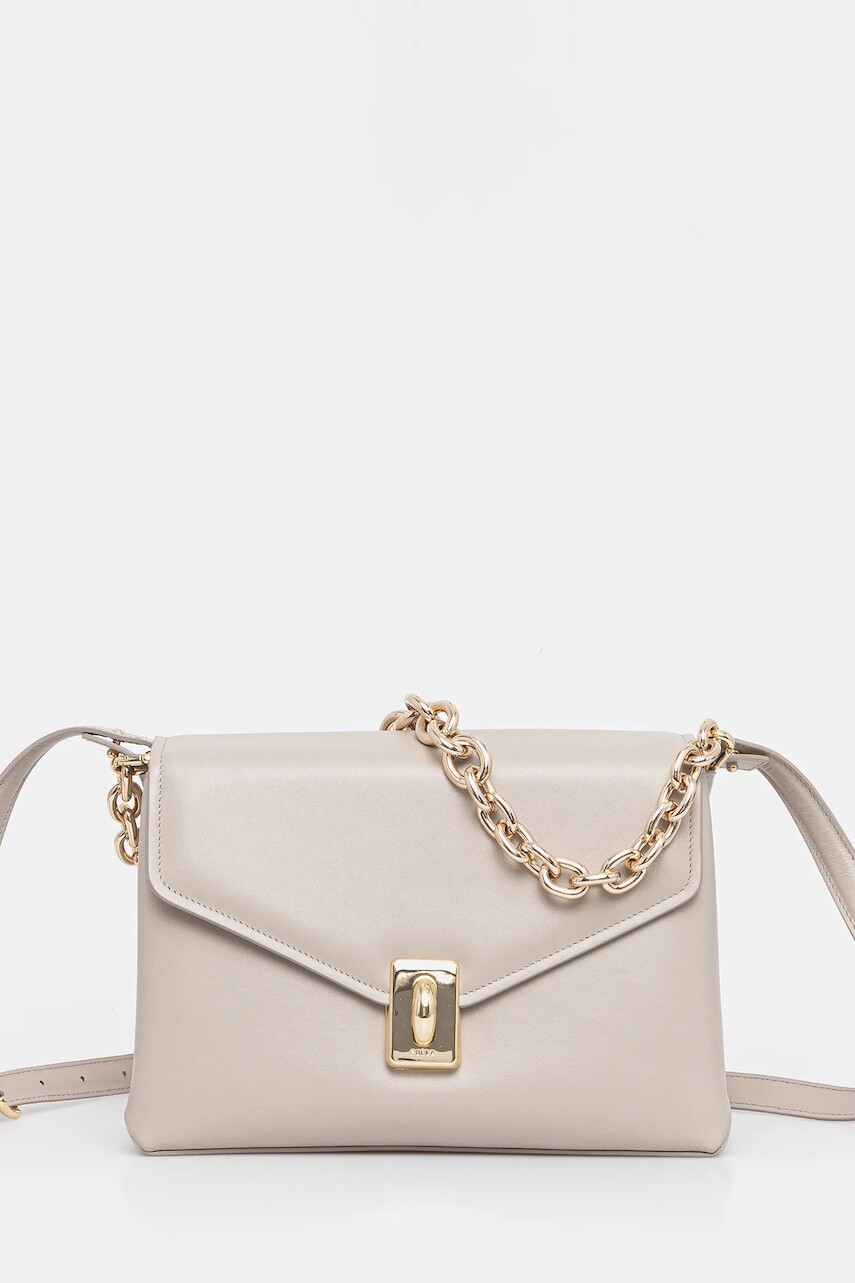 Kožená kabelka Furla béžová farba, WB01448 BX3227 VAN00