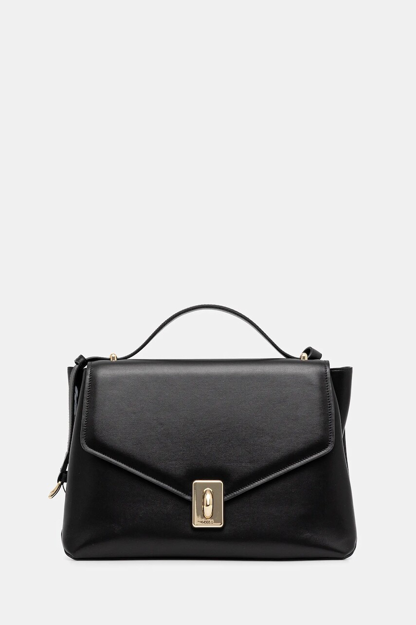 Kožená kabelka Furla čierna farba, WB01516 BX3227 O6000