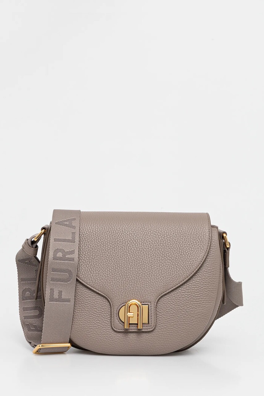 Kožená kabelka Furla hnedá farba, WB01605.BX0356.3763S1002