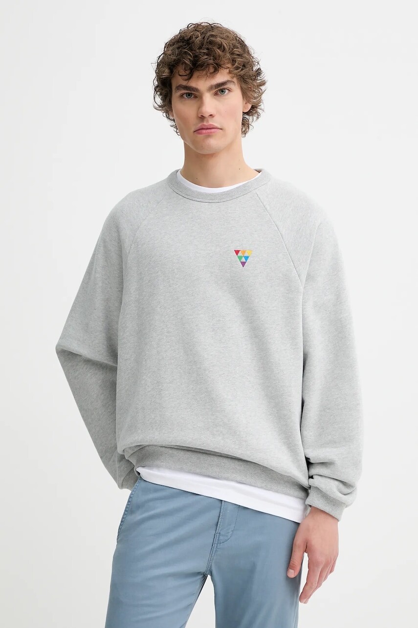 Bavlnená mikina Levi's PRIDE RELAXED CREW šedá farba, melanžová, 002FC