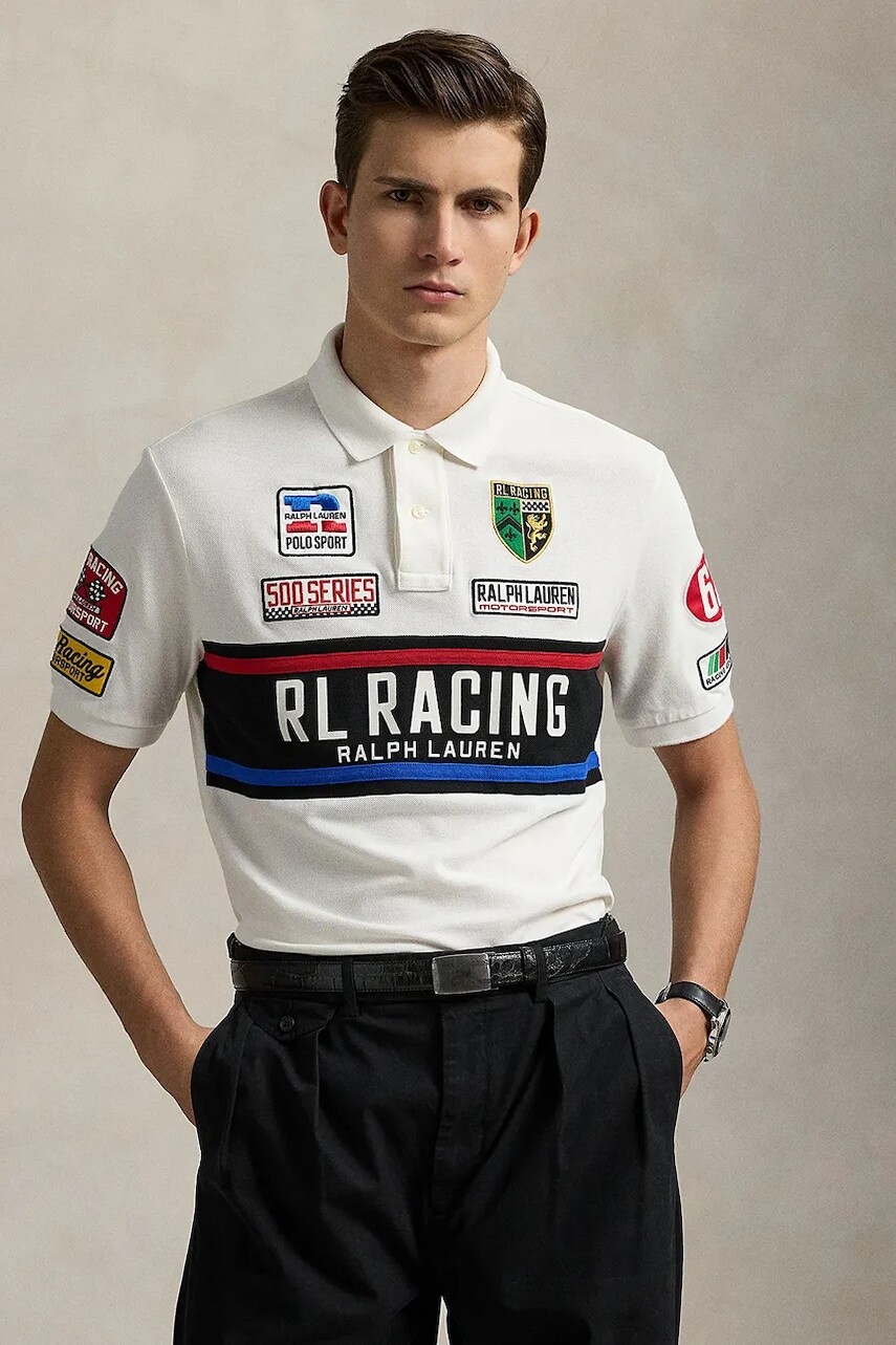 Bavlnené polo tričko Polo Ralph Lauren Sskcclsm1 Short Sleeve biela farba, s nášivkou, 710972334