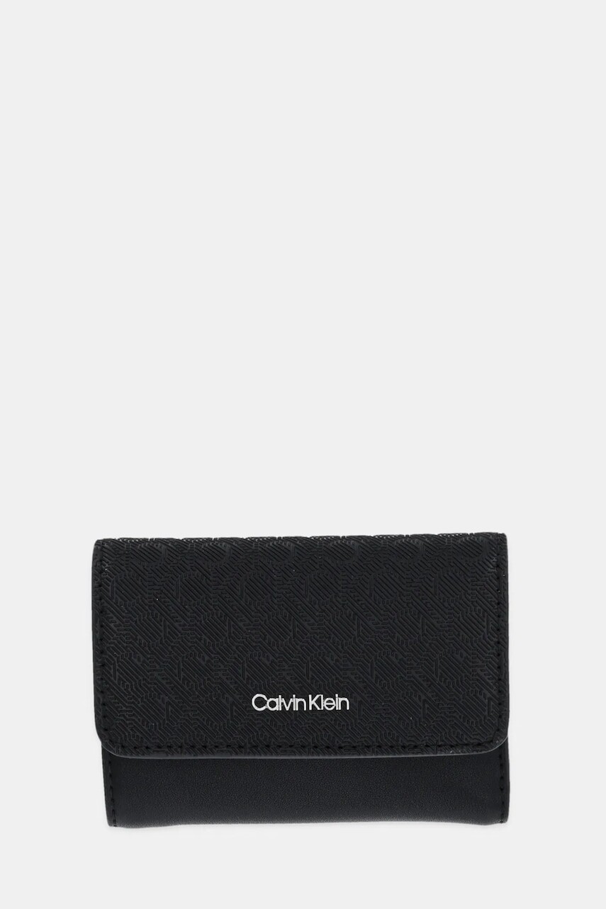 Peňaženka Calvin Klein dámska, čierna farba, LV04F1038G