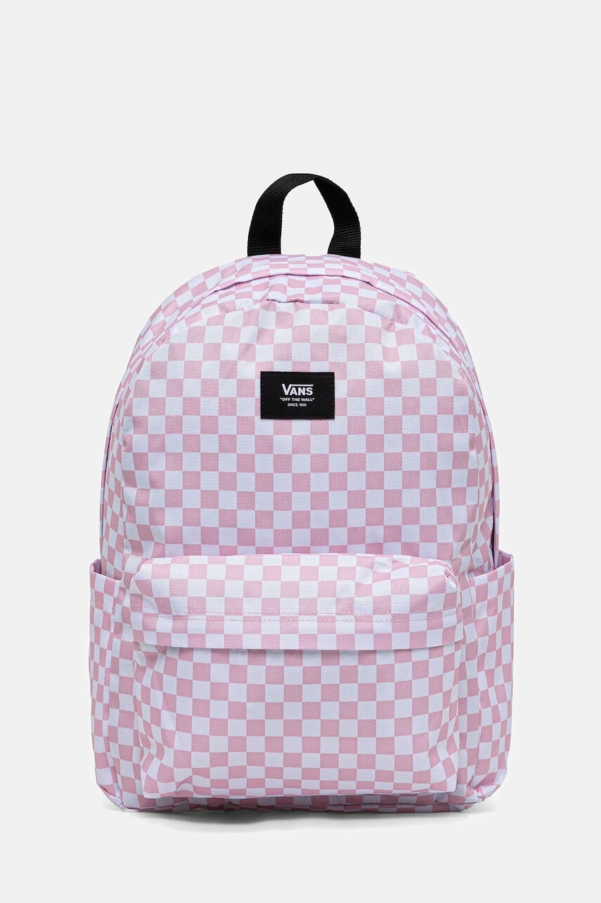Ruksak Vans Old Skool Grom Check Backpack ružová farba, veľký, vzorovaný, VN000J3KD3X1