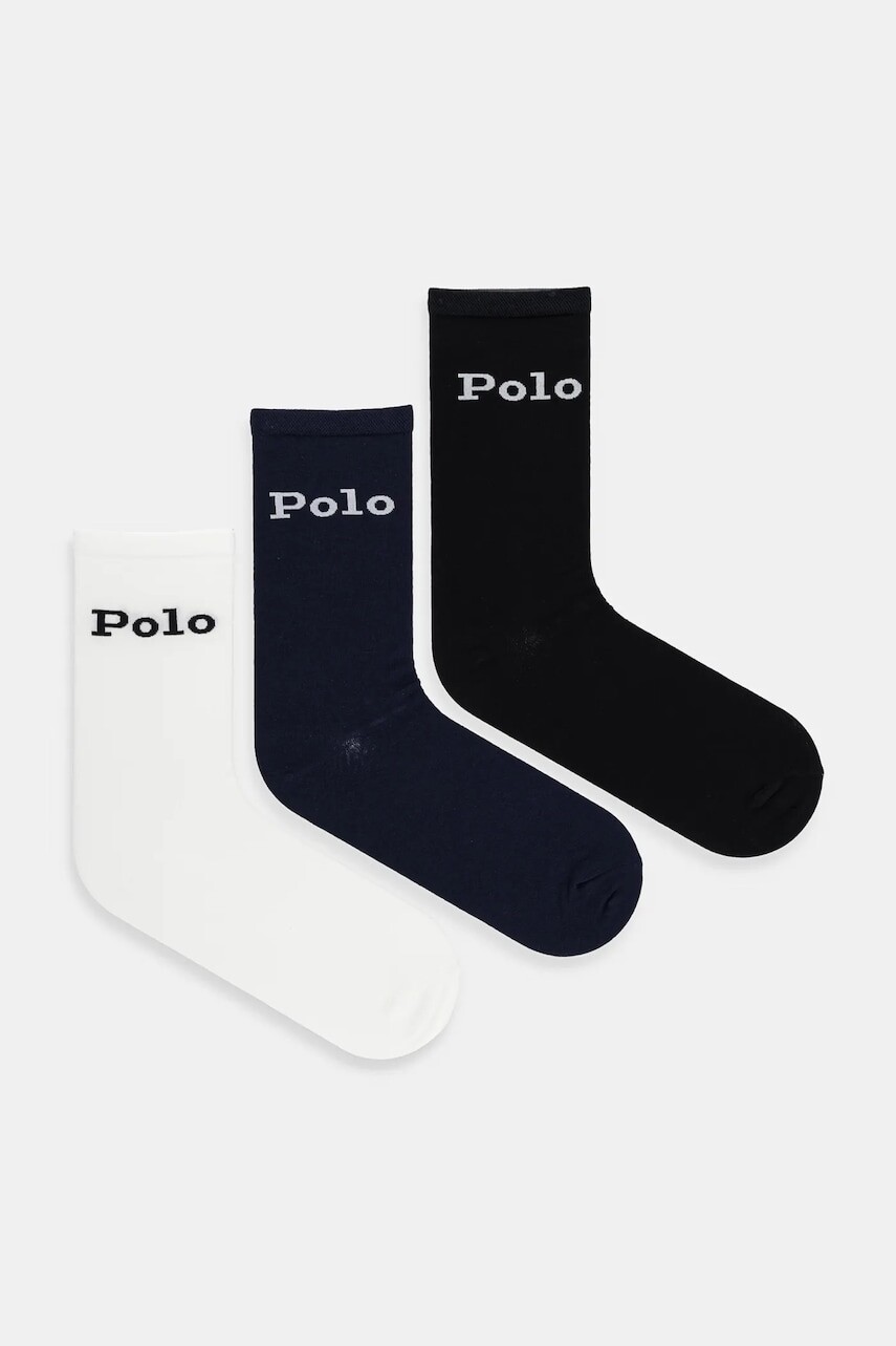 Ponožky Polo Ralph Lauren 3-pak čierna farba, 455940681